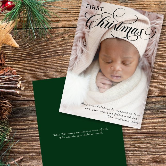 Baby's First Christmas Photo Flat Holiday Card (Creator Uploaded)