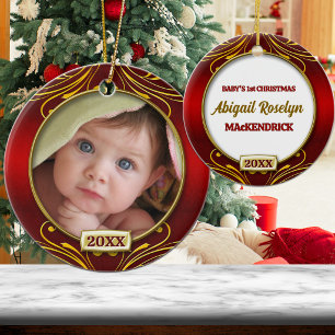 Baby's First Christmas Photo Frame Ceramic Tree Decoration