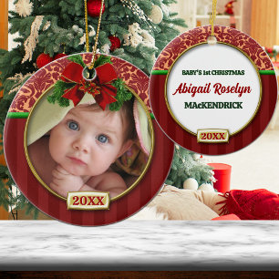 Baby's First Christmas Photo Frame Ceramic Tree Decoration