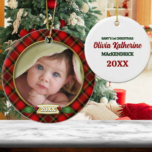 Baby's First Christmas Photo Frame Ceramic Tree Decoration
