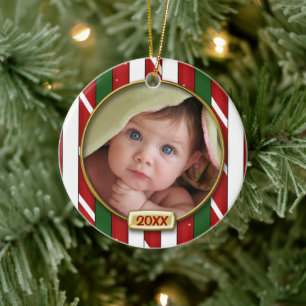 Baby's First Christmas Photo Frame Ceramic Tree Decoration