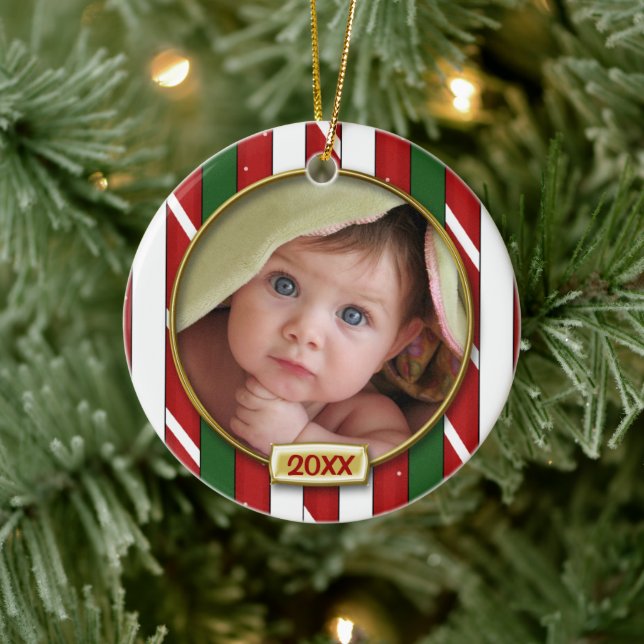Baby's First Christmas Photo Frame Ceramic Tree Decoration (Tree)