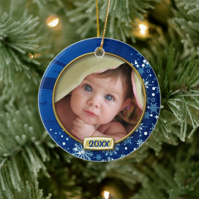 Baby's First Christmas Photo Frame Ceramic Tree Decoration (Tree)