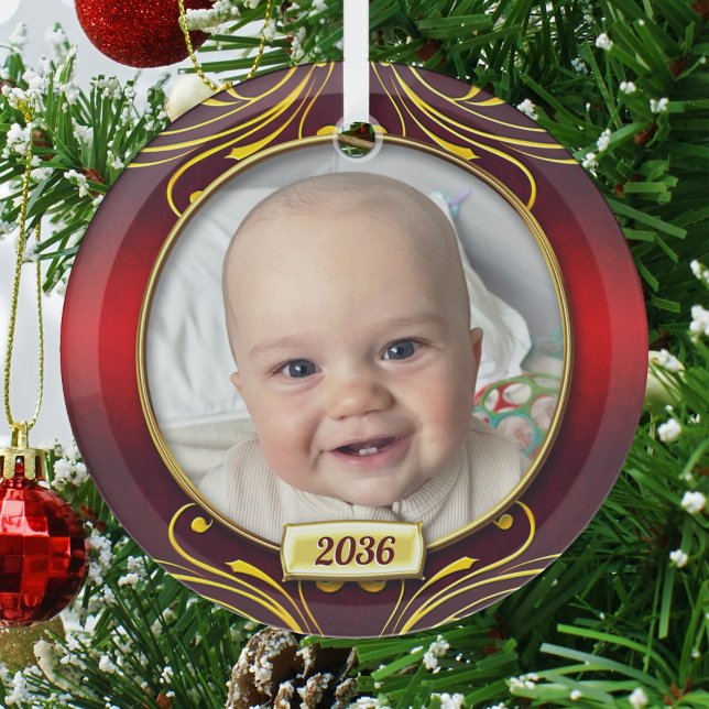 Baby's First Christmas Photo Frame  Glass Tree Decoration (Creator Uploaded)