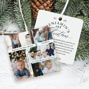 Baby's First Christmas Photo Gallery Keepsakes Metal Tree Decoration