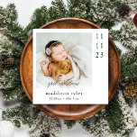 Baby's First Christmas Photo Holiday Card<br><div class="desc">This holiday season share your celebratory news with friends and family with this modern,  minimalist First Christmas birth announcement card, </div>