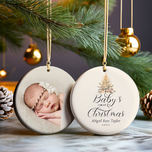 Baby's First Christmas Photo Keepsake Ceramic Tree Decoration