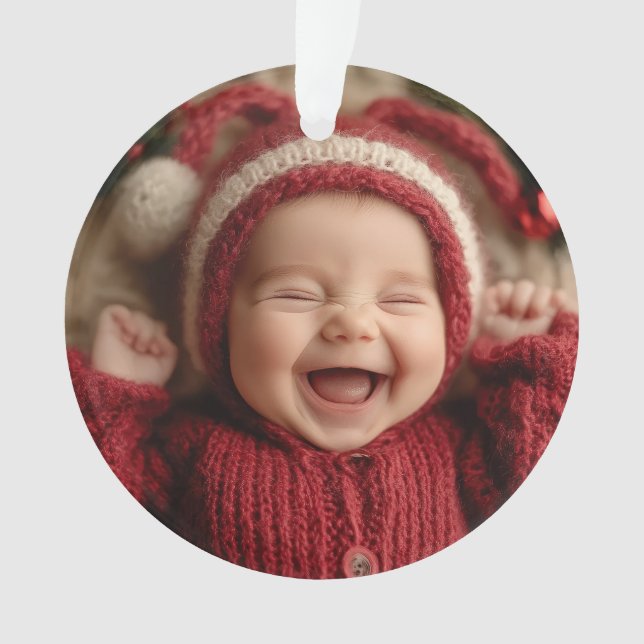 Baby's First Christmas Photo Keepsake  Ornament (Front)