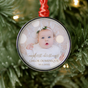 Baby's First Christmas Photo Metal Tree Decoration