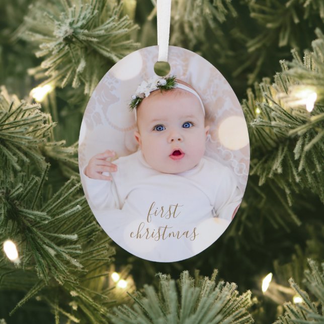 Baby's First Christmas Photo Metal Tree Decoration (Insitu)