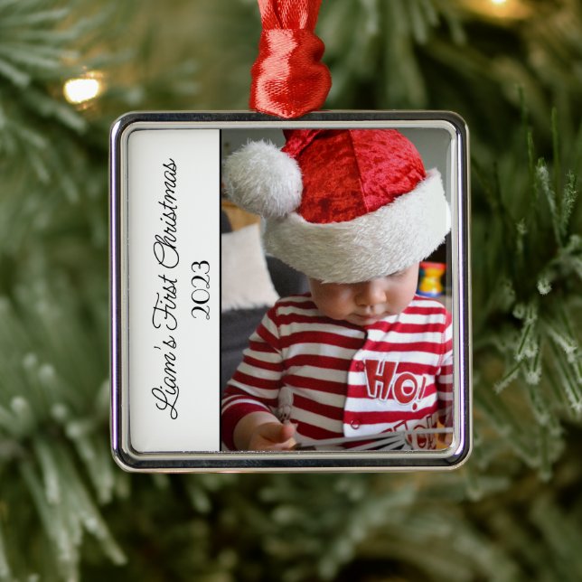 Baby's First Christmas Photo Metal Tree Decoration (Tree)