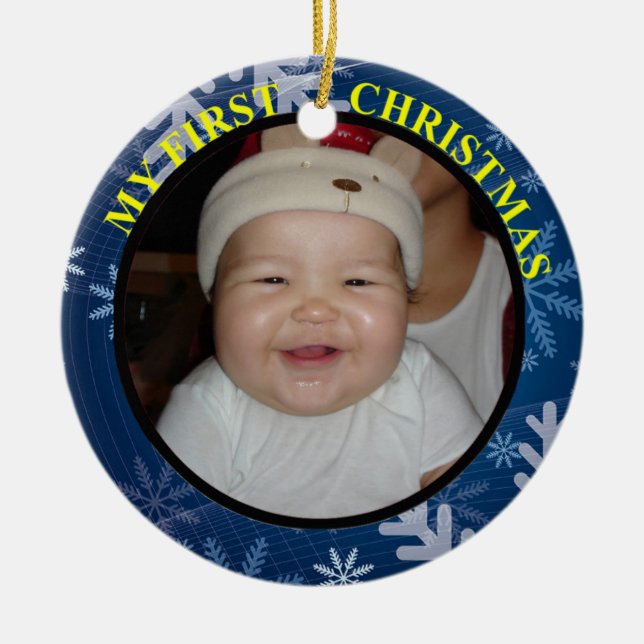 Baby's First Christmas Photo Ornament (Front)