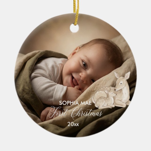 Baby's First Christmas Photo Ornament 2026 (Front)