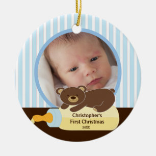Babys First Christmas Photo Ornament Bear