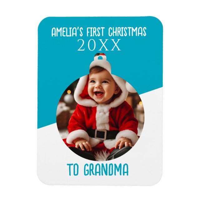 Baby's First Christmas Photo Ornament Keepsake  Magnet (Vertical)