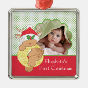 Baby's First Christmas Photo Ornament Reindeer