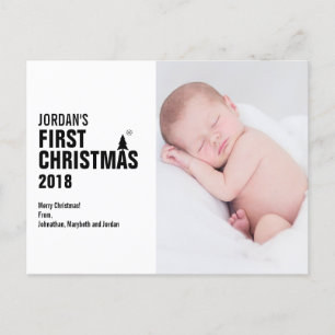 Baby's First Christmas Photo Postcard