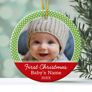 Baby's First Christmas Photo - Single Sided Ceramic Tree Decoration