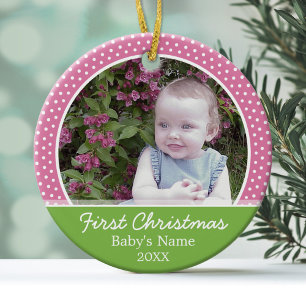Baby's First Christmas Photo - Single Sided Ceramic Tree Decoration