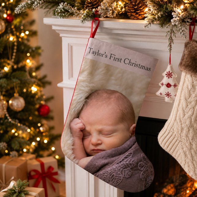 Baby's First Christmas Photo Small Christmas Stocking (Creator Uploaded)