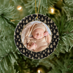Baby's First Christmas Pine Tree Modern Elegant Ceramic Tree Decoration
