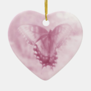 Baby's First Christmas Pink Swallowtail Butterfly Ceramic Tree Decoration