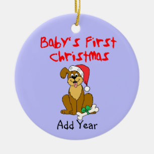 Baby's First Christmas Puppy Dog Ceramic Tree Decoration