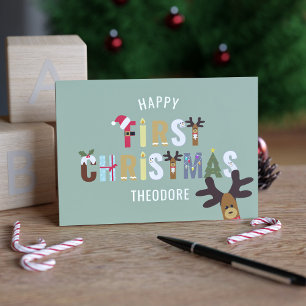 Baby's First Christmas Reindeer Greeting Card
