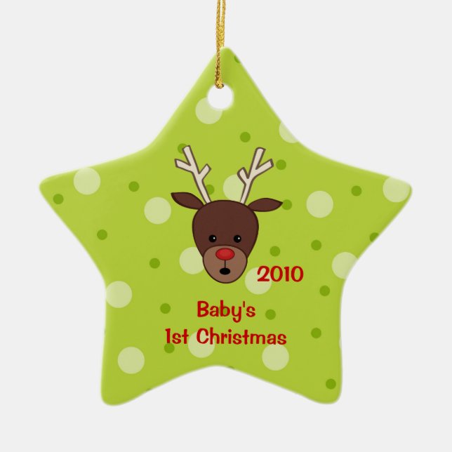 Baby's First Christmas Reindeer Ornament (Front)