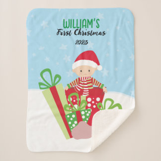 🎄Baby's First Christmas  Sherpa Blanket