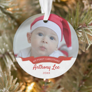 Baby's First Christmas Simple Photo Banner Ornament