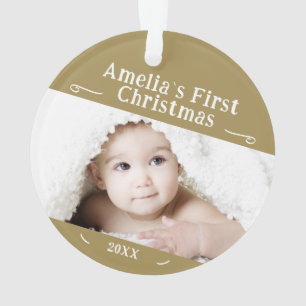 Baby's First Christmas Simple Photo Keepsake Ornament