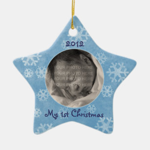 Baby's First Christmas Star Photo Ornament