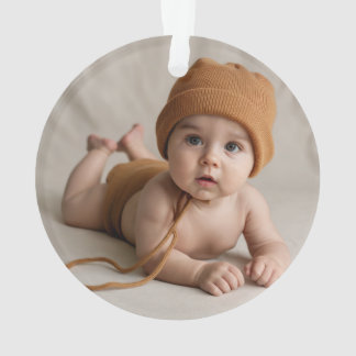 Baby's First Christmas with Birth Stats Photo Ornament