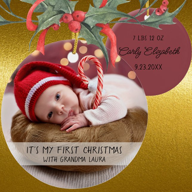 Baby's first Christmas with Grandma Ceramic Tree Decoration (Creator Uploaded)