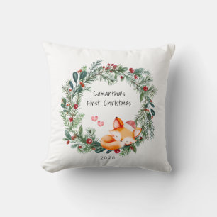 Baby's First Christmas Woodland Fox Cub Cushion