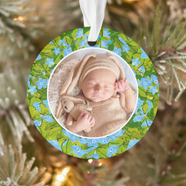 Baby's First Christmas Wrath Modern Elegant Ornament (Tree)