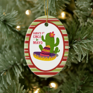 baby's first Cinco de mayo Ceramic Tree Decoration