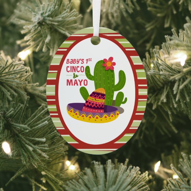 baby's first Cinco de mayo Metal Tree Decoration (Insitu)