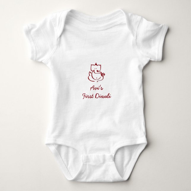 Baby's First Diwali Baby Bodysuit (Front)