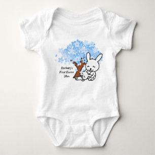 Baby's First Easter Blue Cherry Blossom Baby Bodysuit