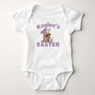 Baby's First Easter Bunny Eggs Personalised Baby Bodysuit