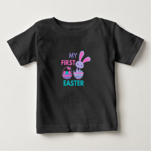 Babys First Easter Funny Rabbit Baby T-Shirt