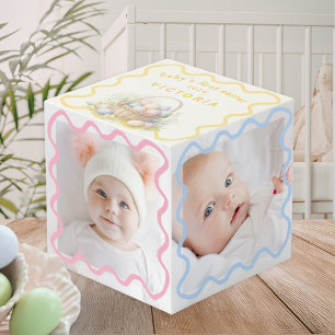 Baby's First Easter Pastel Custom Photo Keepsake Cube