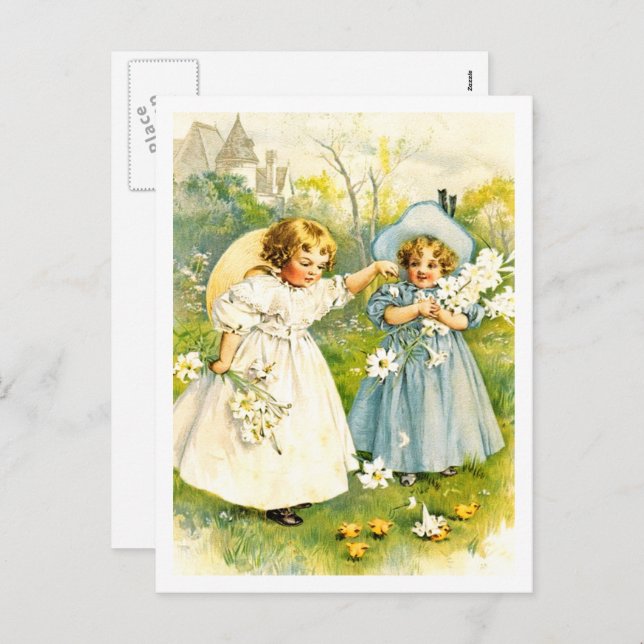 Baby's First Easter. Vintage Kids Postcards (Front/Back)
