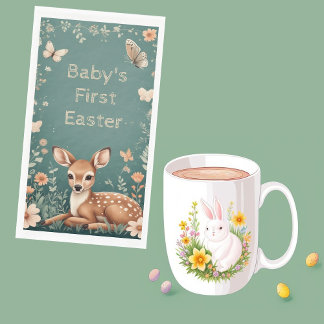 Baby's First Easter Woodland Animals Deer Spring Napkin