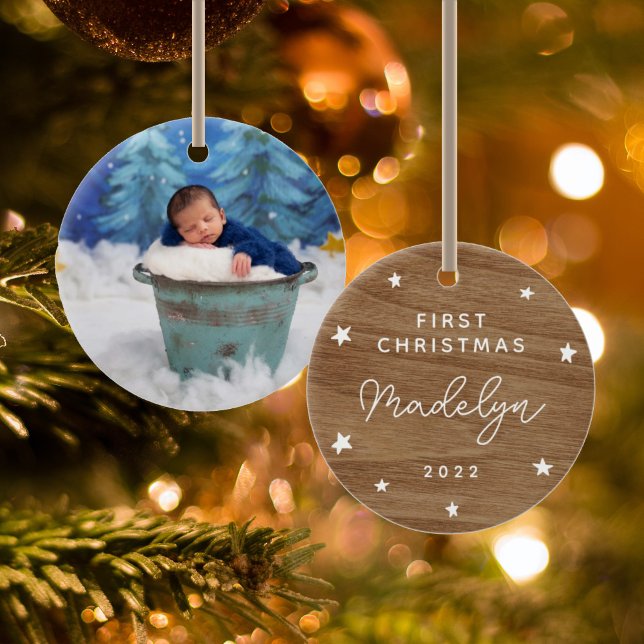Baby's First Faux Wood Photo Ceramic Tree Decoration (Creator Uploaded)