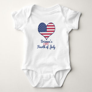 Baby's First Fourth of July Personalised Baby Bodysuit
