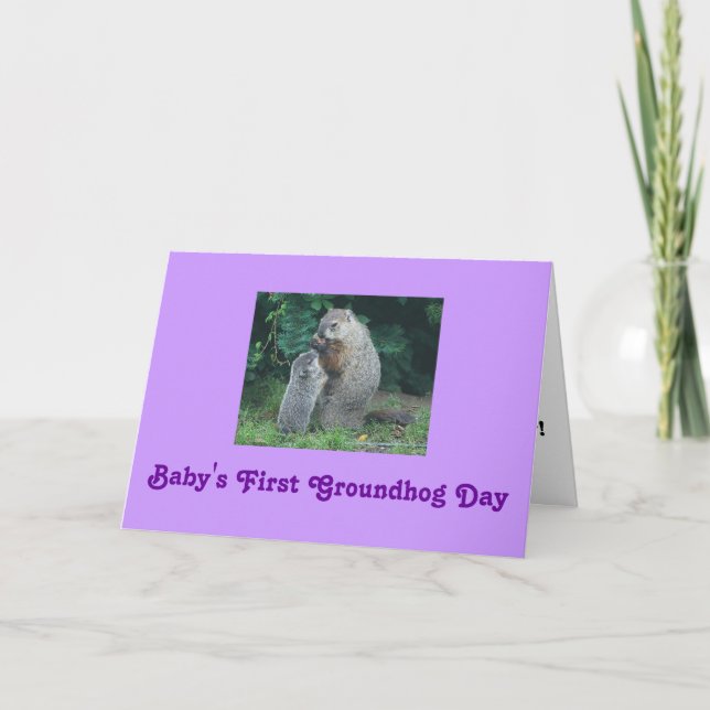 Baby's First Groundhog Day Greeting Card (Front)