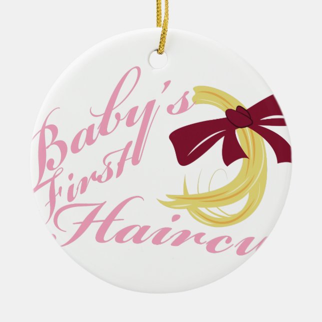 Babys First Haircut Ceramic Tree Decoration (Front)